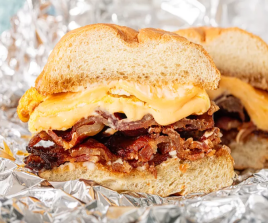 EGG, BACON SAUSAGE SANDWICHES